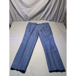 Paul Stuart Navy Blue Linen Pleated Dress Pants Classic Menswear Trousers 36 Reg